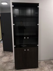 V-613 Офисный шкаф со стеклом в алюминиевом профиле